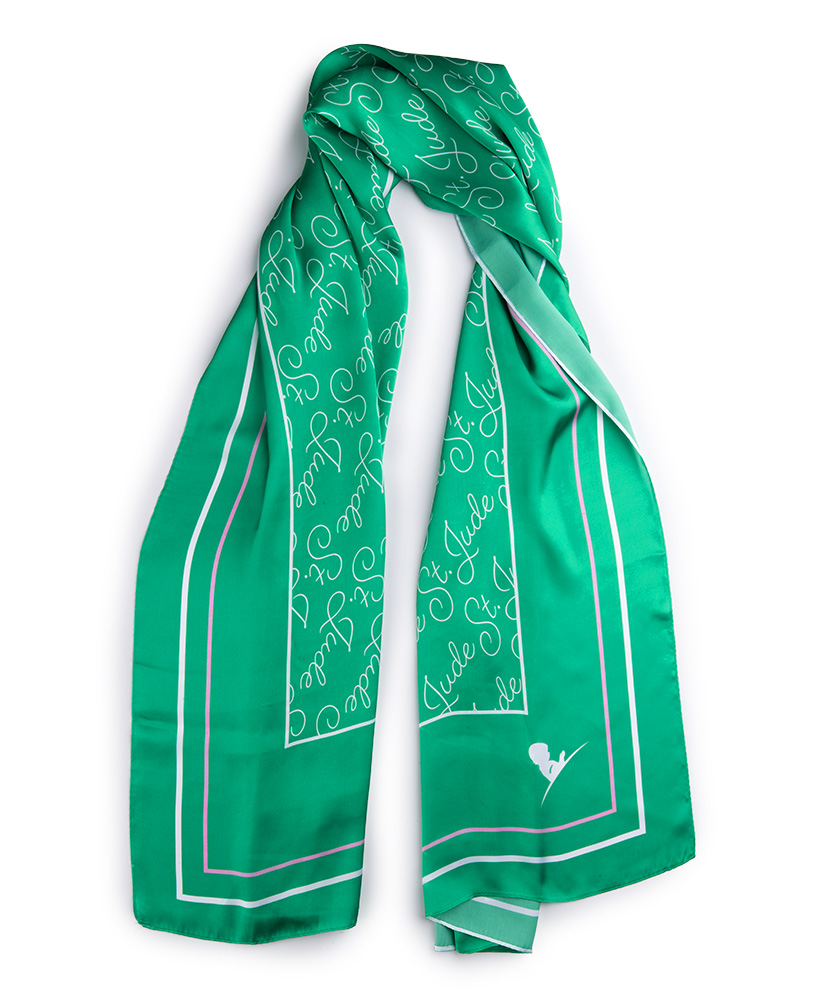 St. Jude Repeat Scarf - Green with White